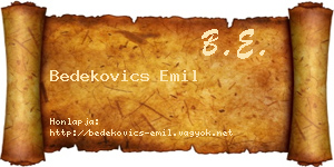 Bedekovics Emil névjegykártya