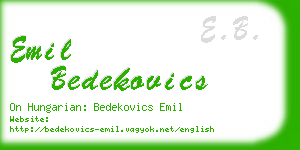 emil bedekovics business card